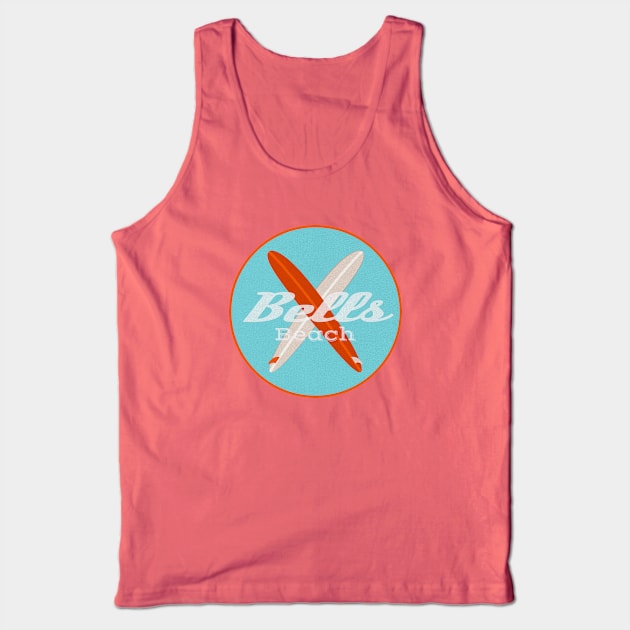 Bells Beach Crossed Surfboards Tank Top by AKdesign